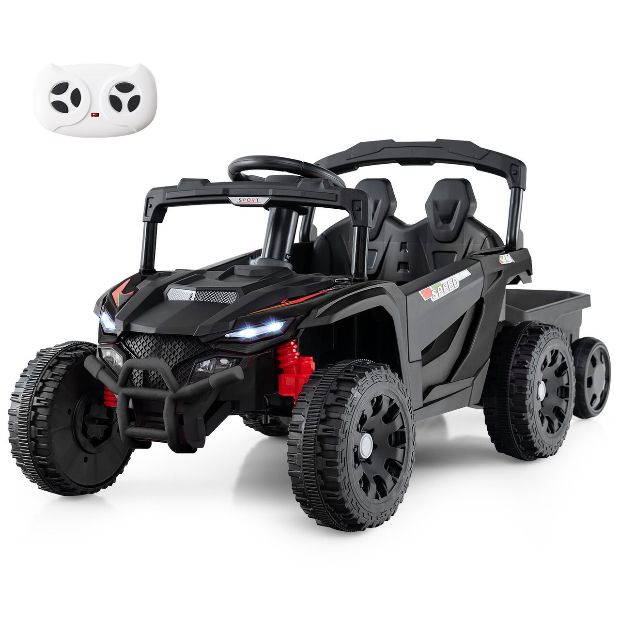 Electric Ride-On Truck 12V Battery Detachable Trailer Remote Control